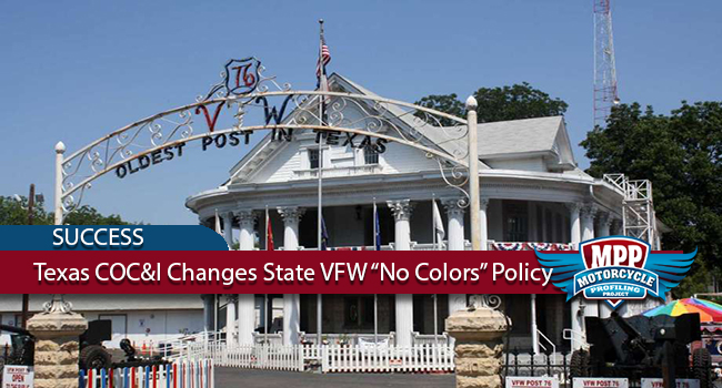 Texas Bikers Stop VFW’s No MC Colors Policy